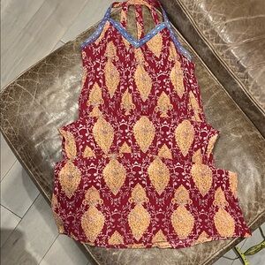 Xhilaration Burgundy and Gold Maxi Dress